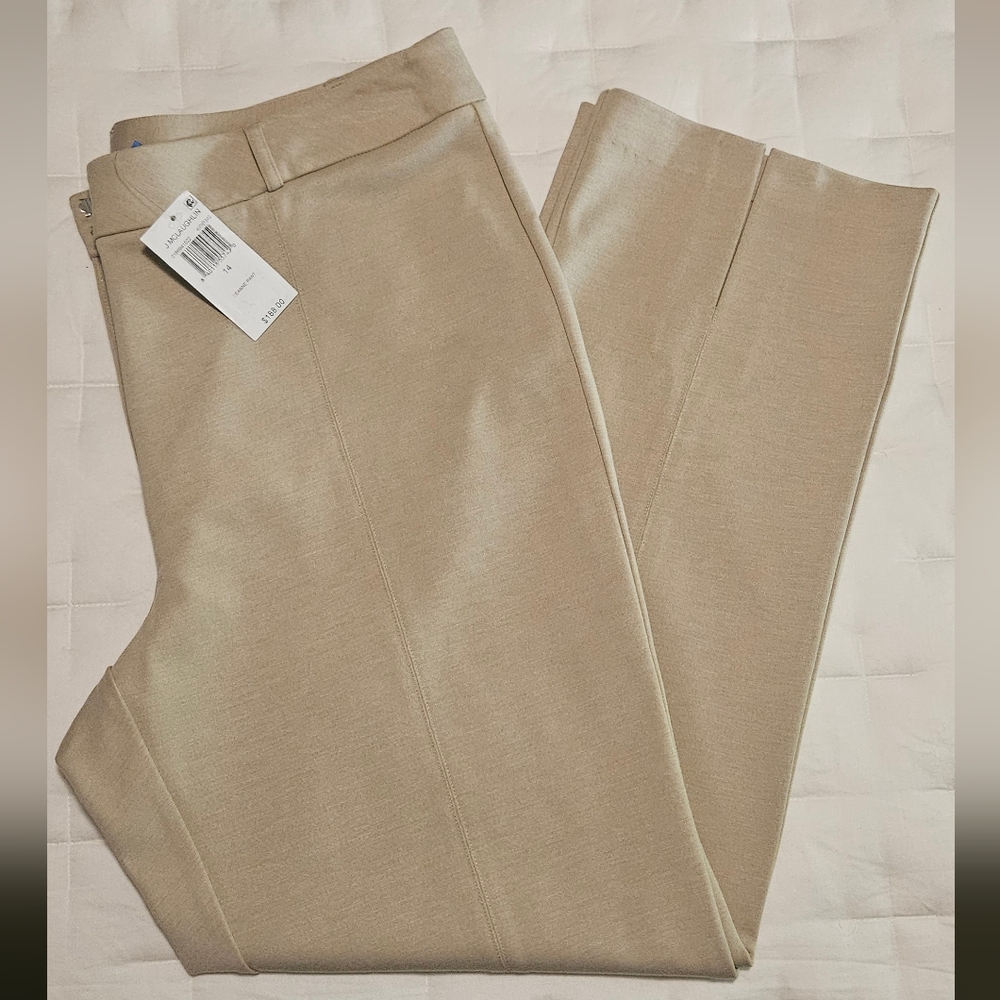 NWT J. McLaughlin Deanne Straight Leg Crop‎ Pant: Color-  Heather Sand: Size- 14